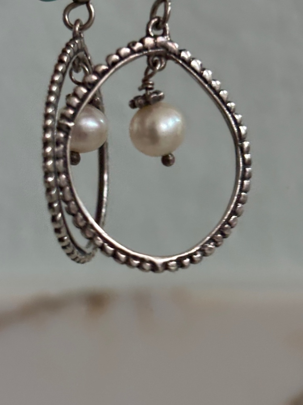 Silpada Silver Hoops with Pearls